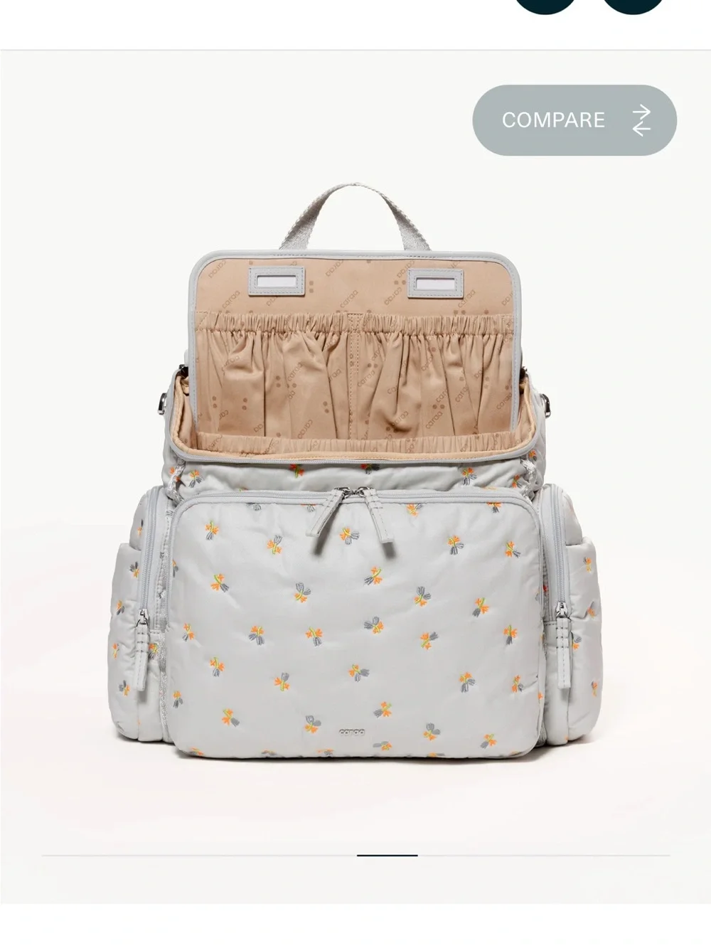 Caraa Diaper Bag in Organic Embroidered Cotton - FIRM PRICE
